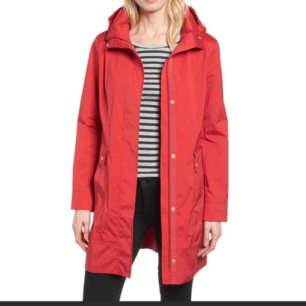 Cole Haan Raincoat jacket Size m color coral - Picture 1 of 11